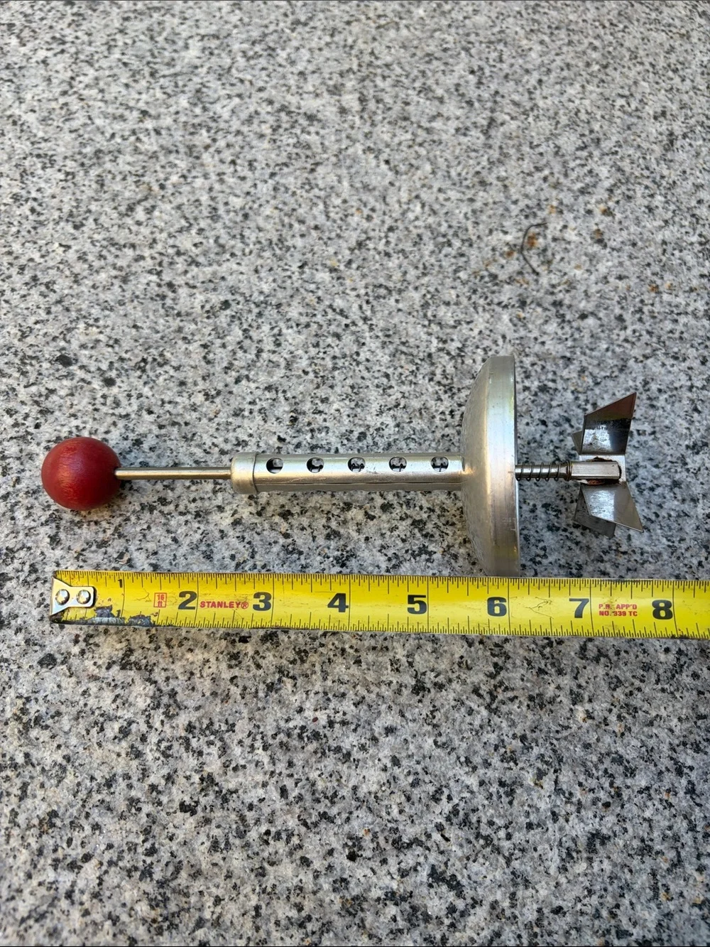 Silver and Red handheld chopper for mason jars